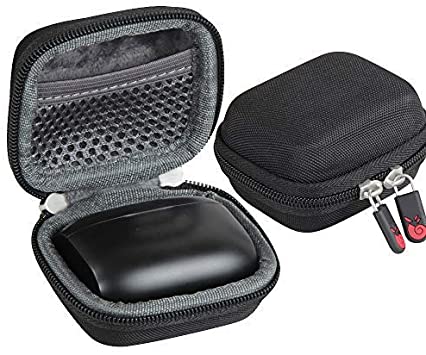 Jabra Elite 65t / Elite Active 65t完全ワイヤレスイヤホン専用保護旅行収納キャリングケース-Hermitshell (ブラック)