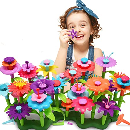 ATOPDREAM Flower Garden Building Kits, DIY Educational for Preschool Toys Gifts for 2 3 4 5 6 Year Old Girls Educational Toy Set for Kids Toys for 2-6 Year Old Girls(52 Pcs)