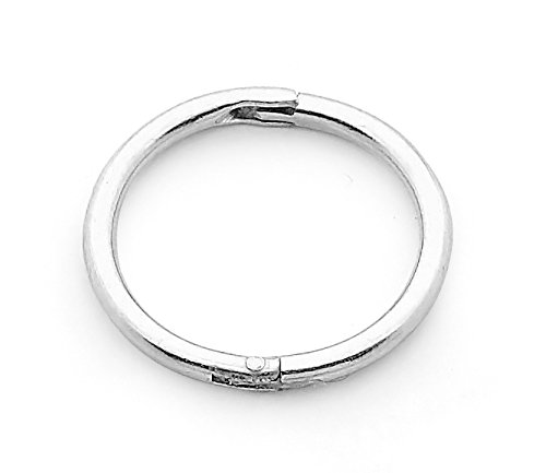 365 Sleeper Solid Sterling Silver SINGLE 5/16" (8mm) 18G Hinged Sleeper Hoop Unisex Earring Nose Ring Made in Australia