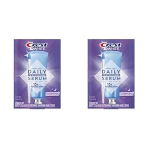 Crest Whitening Emulsions Leave-On Teeth Whitening Gel Kit   Overnight Freshness with Wand Applicator and Stand, Apply & Sleep, 0.88 Oz (Pack of 2)