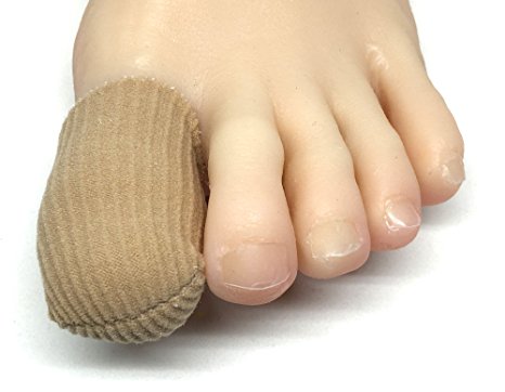 5 Pack Toe Caps – Closed Toe Fabric Sleeve Protectors with Gel Lining, Prevent Corn, Callus & Blister Development Between Toes, Soften and Soothe the Skin by ZenToes – Size Large