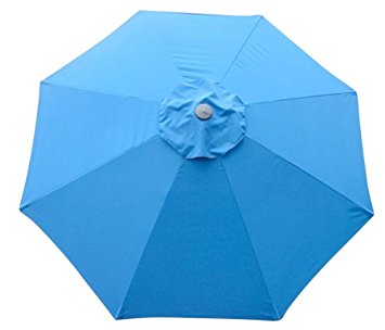 New Replacement Umbrella Canopy for 11FT 8 Ribs, Color: Blue (CANOPY ONLY)