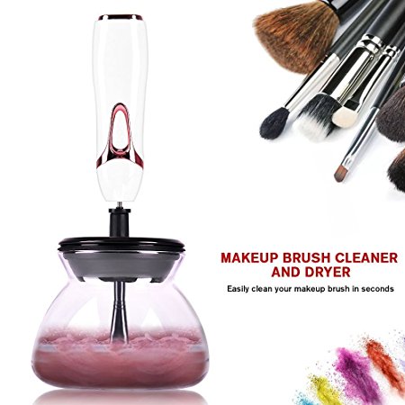 Makeup Brush Cleaner, Professional Makeup Brush Cleaner and Dryer Machine, ELOKI Cleans and Dries All Makeup Brushes in Seconds (White)