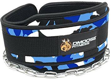 Premium Dip Belt with Chain by DMoose Fitness – 36” Heavy Duty Steel Chain, Comfort Fit Neoprene, Double Stitching – Maximize your Weightlifting & Bodybuilding Workouts with Durable Dipping Belt