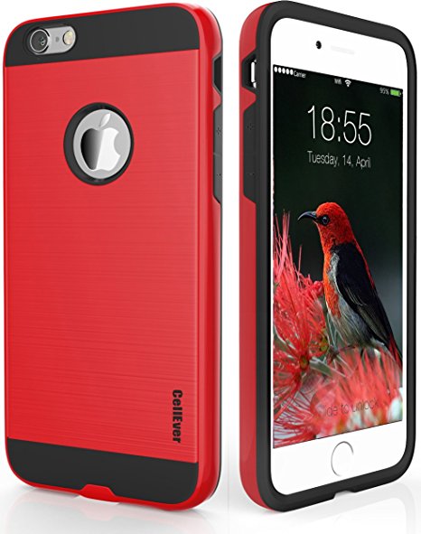 iPhone 6 / 6s Case, CellEver Dual Guard Protective Shock-Absorbing Scratch-Resistant Drop Protection Cover for Apple iPhone 6 / 6S (Red)