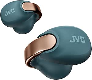 JVC nearphones Open Ear-Cuffs Wireless Headphones with Clasp Mechanism, Multipoint, Single Ear use, BT 5.3, Long Battery Life (up to 24 Hours) - HANP1TA (Teal Blue)