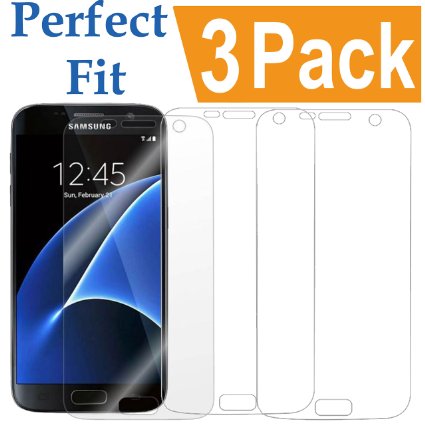 Galaxy S7 Screen Protector 3-PACK TheCoos Full Screen Coverage Perfect Fit HD Ultra Clear Film TPU Curved Edge to Edge S7 Screen Protector for Samsung Galaxy S7 3-PACK