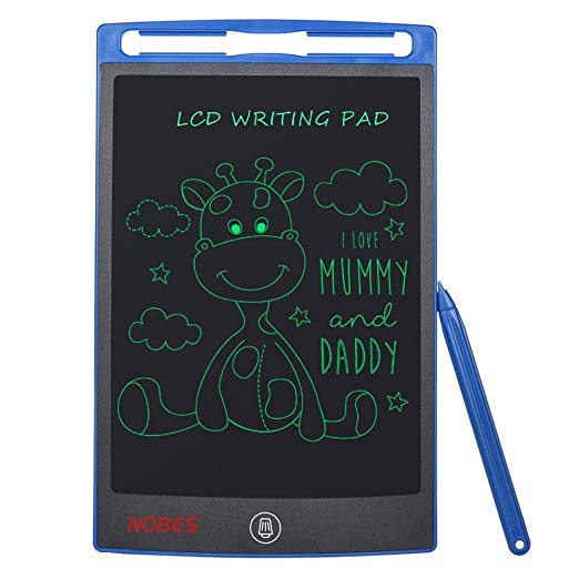 NOBES Newest LCD Writing Tablet 8.5 inch (Upgrade Brightness), Electronic Writing Doodle Pad Digital Drawing Board eWriter, As Office Whiteboard Bulletin Board Memo Notice and Gifts for Kids (Blue)