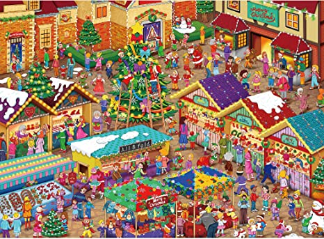 Becko US Jigsaw Puzzles 500 Pieces Puzzles for Adults 500 Piece Puzzles for Kids and Adults (Christmas Fair)