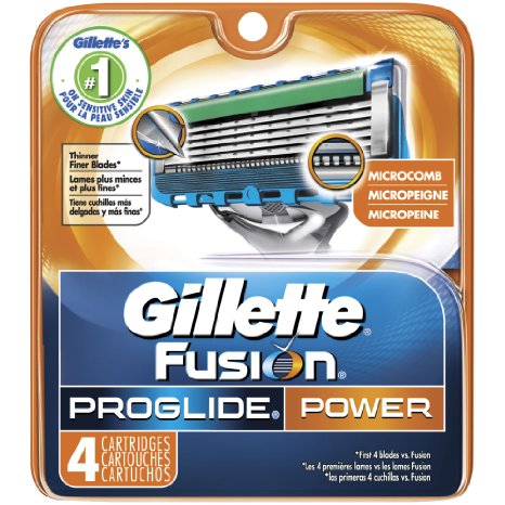 Gillette Fusion ProGlide Power Men's Razor Blade Refills 4 Count