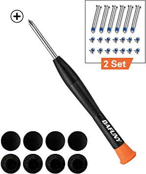 DAFUNY 8 Pack Rubber Case Feet   2 Set (20pcs) Repair Replacement Screws Set   One Phillips Screwdriver Compatible with MacBook Pro for A1278 A1286 A1297, 2009 2010 2011 and 2012 Version