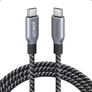 Anker Prime USB C to USB C Cable, 240W 6 ft Fast Charging USB C Cable, Upcycled-Braided Nylon with High Durability, USB 2.0 Cable for iPhone 15/15 Pro/15 Pro Max/15 Plus, MacBook, iPad, Galaxy S24