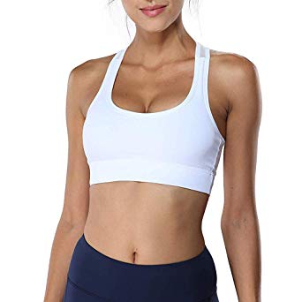 Litthing Racerback Sports Bras for Women, Mesh Back Breathable Activewear Bra with Removable Pads