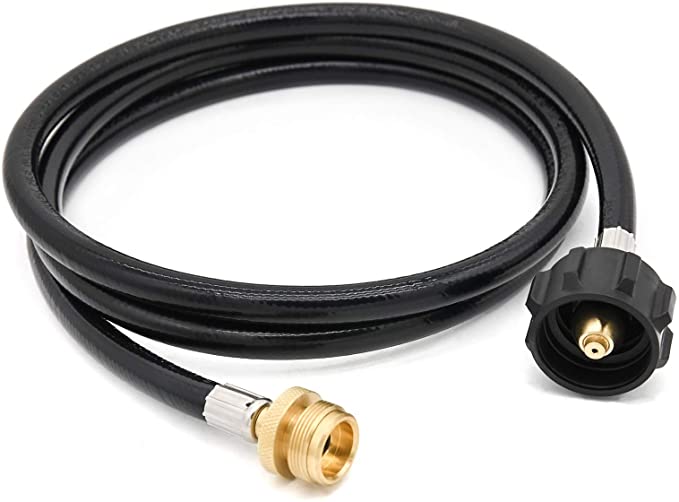 LEIMO 6 Feet Propane Adapter Hose 1 lb to 20 lb Converter Replacement for Weber Q1200 Q1000 Gas Grill, Fit for QCC1/Type1 Tank Connect to 1 lb Bulk Portable Appliances to 20 lb Propane Tank.