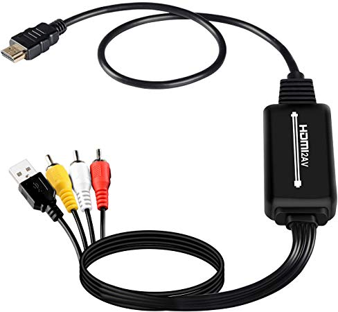 HDMI to AV, HDMI to RCA CVBs Composite Video Audio Cable Converter for Fire Stick,Roku,Chromecast,PS4, DVD,HDTV,Laptop,Xbox Etc - 6.5ft Length