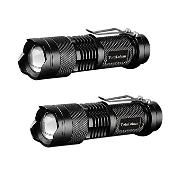 TotaLohan Mx11 Bright Torch 263 Lumens Mini Led Flashlight Torch Adjustable Focus Zoom Light Lamp (Pack of 2)