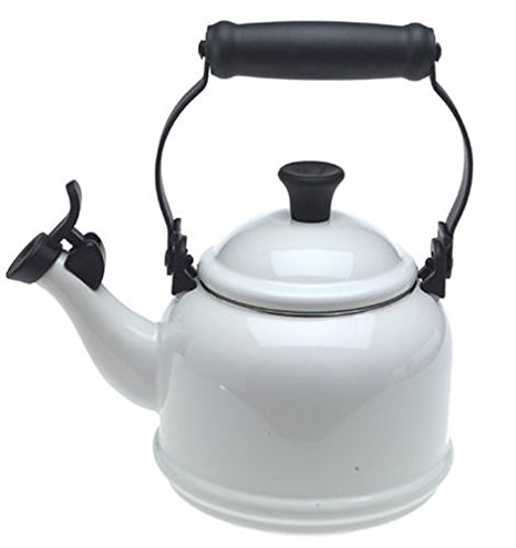 Le Creuset Enamel-on-Steel Demi 1-1/4-Quart Teakettle, White