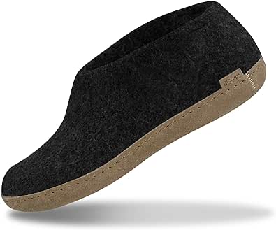 Glerups Unisex Wool Slipper Shoe with Leather Sole