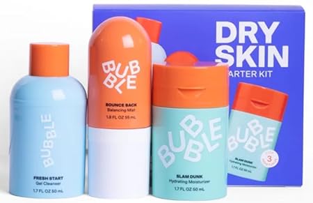 The Bubble Skincare 3-Step Starter Kit - Hydrating Routine Bundle for Normal to Dry Skin - Unisex Set