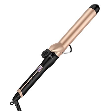 Curling Iron with Ceramic Coating, Anjou Hair Curling Wand 25mm in Diameter, 162mm Long with Anti-Scalding Insulated Tip, Heat Resistant Glove Included