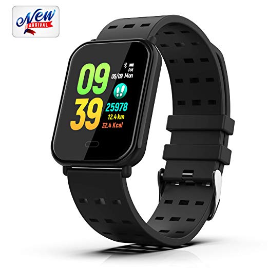Smart Watch Fitness Tracker Activity Tracker Bracelet Waterproof Pedometer with Heart Rate Monitor, Sleep Monitor, Step Counter, Sports Wristbands Compatible with iPhone and Android