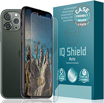 IQ Shield Matte Screen Protector Compatible with Apple iPhone 11 Pro (5.8 inch)(Case Friendly   Camera Lens)(2-Pack) Anti-Glare Anti-Bubble Film