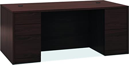 HON Double Pedestal File Desk, 72 by 36 by 29-1/2-Inch, Mahogany