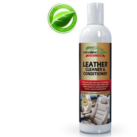 Kevian Clean Leather Cleaner & Conditioner - Best Natural Formula for Car Interiors, Furniture, Apparel and More, 16 oz.
