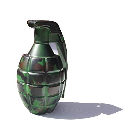 Camo Hand Grenade Shape Pin Handle 3 Parts Magnetic Herbal Grinder Pollen Sifter