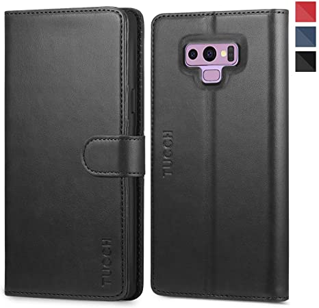 TUCCH Galaxy Note 9 Case, Note 9 Wallet Case, [Credit Card Holder] [Book] [Flip] [Slim] [Stand] PU Leather Case [TPU Interior Case] [Magnetic Closure] Compatible with Galaxy Note 9, Black