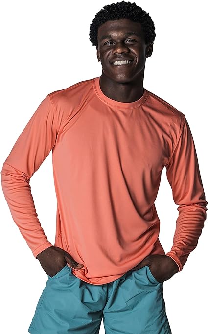 Vapor Apparel Men's Outdoor UPF 50  Long Sleeve T-Shirt, UV Sun Protection for Fishing, Running, Hiking, Swimming