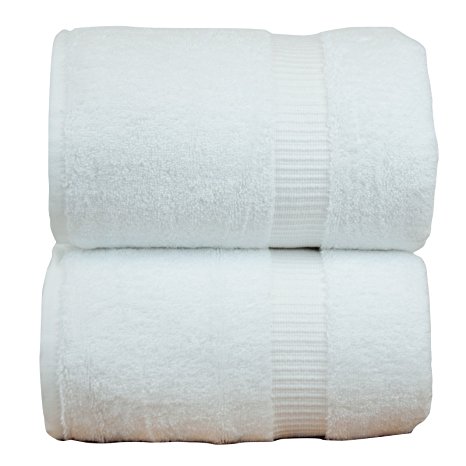 Luxury Hotel & Spa Towel 100% Genuine Turkish Cotton (White, Bath Sheets - Set of 2)
