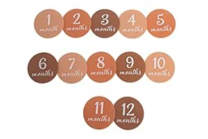 Pearhead Wooden Monthly Milestone Photo Cards, Modern Baby Announcement Cards, Pregnancy Journey Milestone Markers, 7 Double Sided Photo Prop Milestone Discs, Light Wood