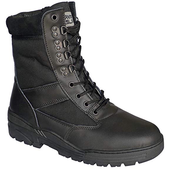 Savage Island Combat Boots Black Leather Patrol