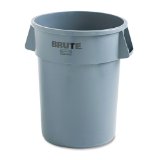 Rubbermaid Brute Round Dome Top Container - 44 gal Capacity - Round - 24 Opening Diameter - 315 Height - Plastic - Gray