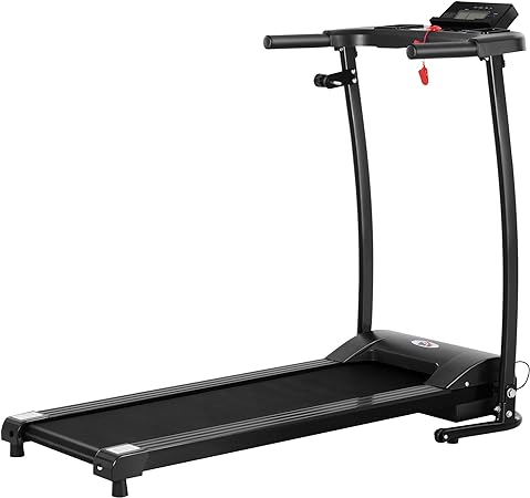 HOMCOM Tapis électrique de Course Pliable 1-9 Km/h 500 W écran LCD 3 programmes Noir