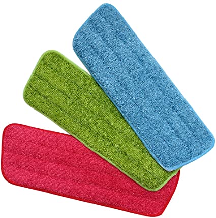 Homgaty 3 Pack Microfiber Dust Mop Washable Pads Cleaning Mop Refill Compitiable with Spray Mops and Reveal Mops Washable 42x14cm