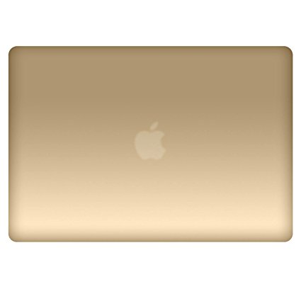 MacBook-Air-13-Shell, RiverPanda Lightweight Ultra Slim Metallic Coated Hard Case Cover With Keyboard Skin for MacBook Air 13-Inch (A1369/A1466) - Metallic Gold