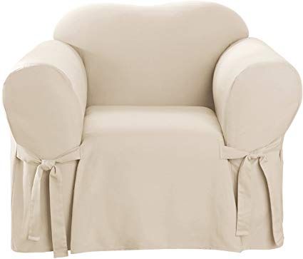SureFit Cotton Duck - Chair Slipcover - Natural