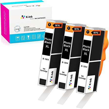 K-Ink Compatible Ink Cartridges Replacement for HP Photo Black 564XL 564 XL (3 Small Thin Photo Black)