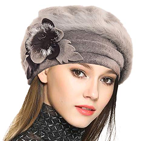 VECRY Women's 100% Wool Bucket Hat Felt Cloche Beret Dress Winter Beanie Hats