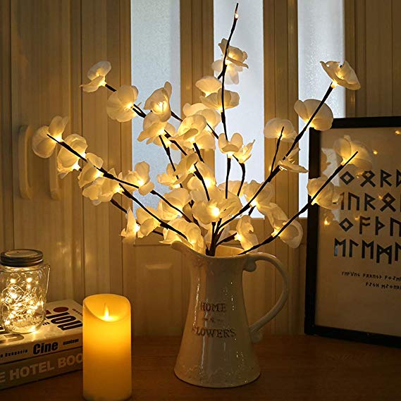 Fine Phalaenopsis Tree Branch Lights - Led Branches Battery Powered Decorative Lights Tall Vase Filler Willow Twig Lighted Branch for Home Party Garden Decoration