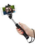 LoHi Portable Pocket-Size Selfie Stick with Built-in Bluetooth Remote Shutter Control for Smartphones over IOS 60 and Android 422 - Black
