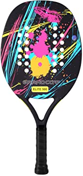 GRANDCOW Beach Tennis Paddle Racket Carbon Fiber with EVA Memory Foam Core Tennis Padel