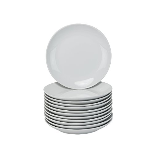 10 Strawberry Street Coupe Round Catering Packs - Set of 12 - 7.5" Salad/Dessert Plates - White