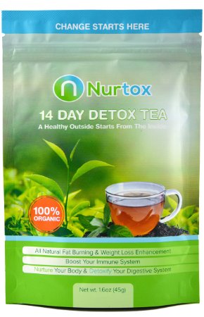 Nurtox The Best Detox Tea on Amazon- Organic 100 Natural Herbal Tea Blend- 2-Week Program To Help Lose Weight Reduce Bloating Cleanse Your Body Suppress Appetite and Improve Digestion- 45 GR