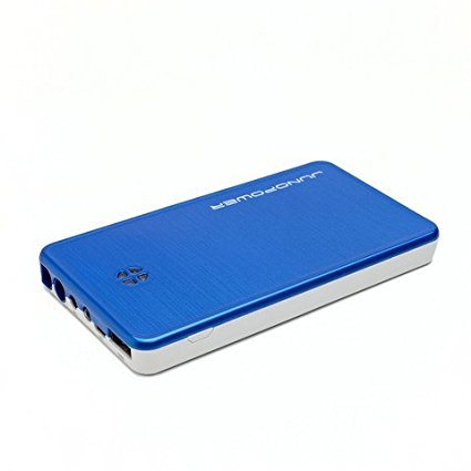 Juno Power JUNOJUMPR (BLUE)  Pocket-Size Car Battery Jump Starter and Portable Charger for Smartphones, Tablets, Cars and Motorcycles; 6,000mAh with Single 5V/2A and LED Flashlight; Car Battery Charger and also Portable Battery Charger for iPhone 6 Plus, 6, 5S, 5C, 5, 4S; Samsung Galaxy S3, S4, S5; Motorola Moto X; HTC One; Nexus 4; and More