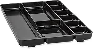 Rubbermaid Regeneration Organizer Drawer, Drawer Organizer 9-Compartments 14"w x 9-1/8"d x 1-1/8"h, 1 Unit, Black (45706)