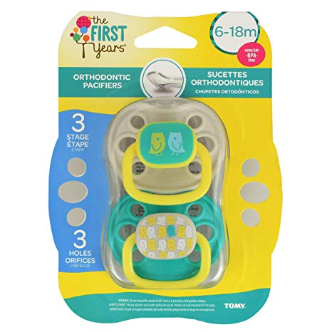 The First Years Animal Print Orthodontic Pacifier, 2 Pack, Stage 3, 6-18 Months