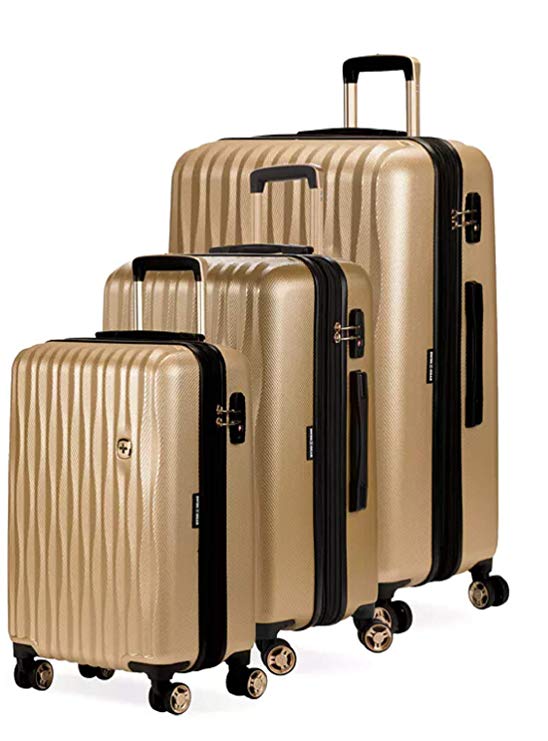 SWISSGEAR 7272 Hardside Polycarbonate Luggage Collection (Gold, 3 PC SET)